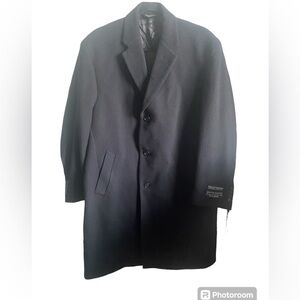 Jos A Bank Men’s Classic Wool/Cashmere Black Coat Size 40 SH